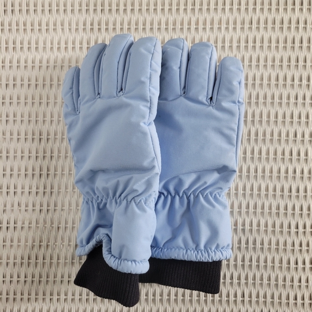 Girls Light Blue Winter Gloves